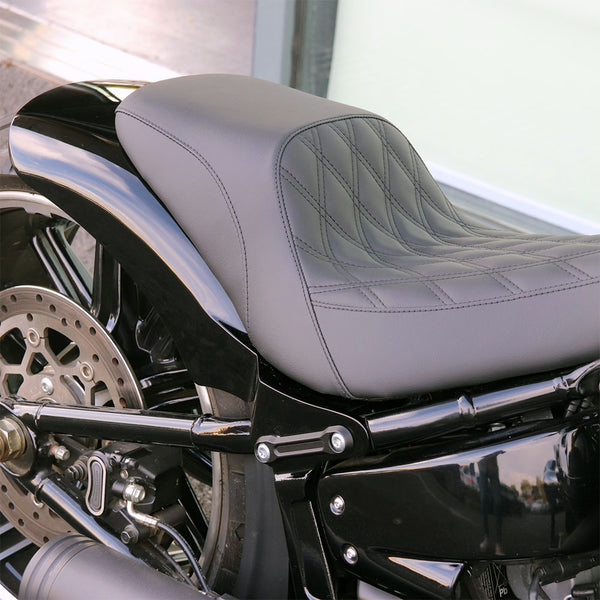 Hoprousa Motorcycle Low-Profile Driver Diamond Stripe Stitch Style Lea –  HOPROUSA