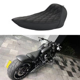 Hoprousa Motorcycle Low-Profile Driver Diamond Stripe Stitch Style Leather Solo Seat Cushion for Short Rear Fender Fit For Harley Davidson Softail 2013-2017 Breakout