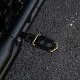 Hoprousa Black Brass Passenger Footboard Floorboards Footrests Bobber Hollow-out Diamond For Harley Davidson 2018-2024 Softail Standard Street Bob Low Rider S/ST Breakout