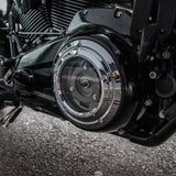 Hoprousa Derby Cluth Cover 5-Holes Aluminum CNC Black Chrome Customized Clear Transparent Unique Fit for Harley Davidson 2016-later Touring Electra Street Road Glide Road King CVO Trike