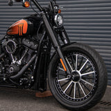 Hoprousa Motorcycle 3D Forged Custom Front Rear Spoke Rivet Wheel Gloss Black For Harley Davidson 2018-2024 Street Bob & Softail Standard