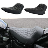 Hoprousa Motorcycle Low-Profile Driver Diamond Leather Solo Seat Cushion Fits 180/200mm Tire Short Rear Fender for Harley Davidson 2018+ Street Bob Fatbob Low Rider