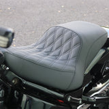 Hoprousa Motorcycle Low-Profile Seat Driver Passenger Diamond Leather Double Seat Cushion For Short Rear Fender Fits for Harley Softail 2018-2024 Breakout Fatboy FXBR FLFB